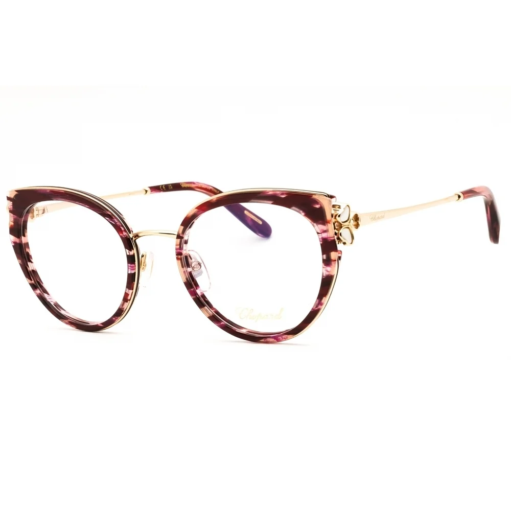 NWT Chopard VCH367V-01G2 Streaked Burgundy Cat Eye 52mm Eyeglasses